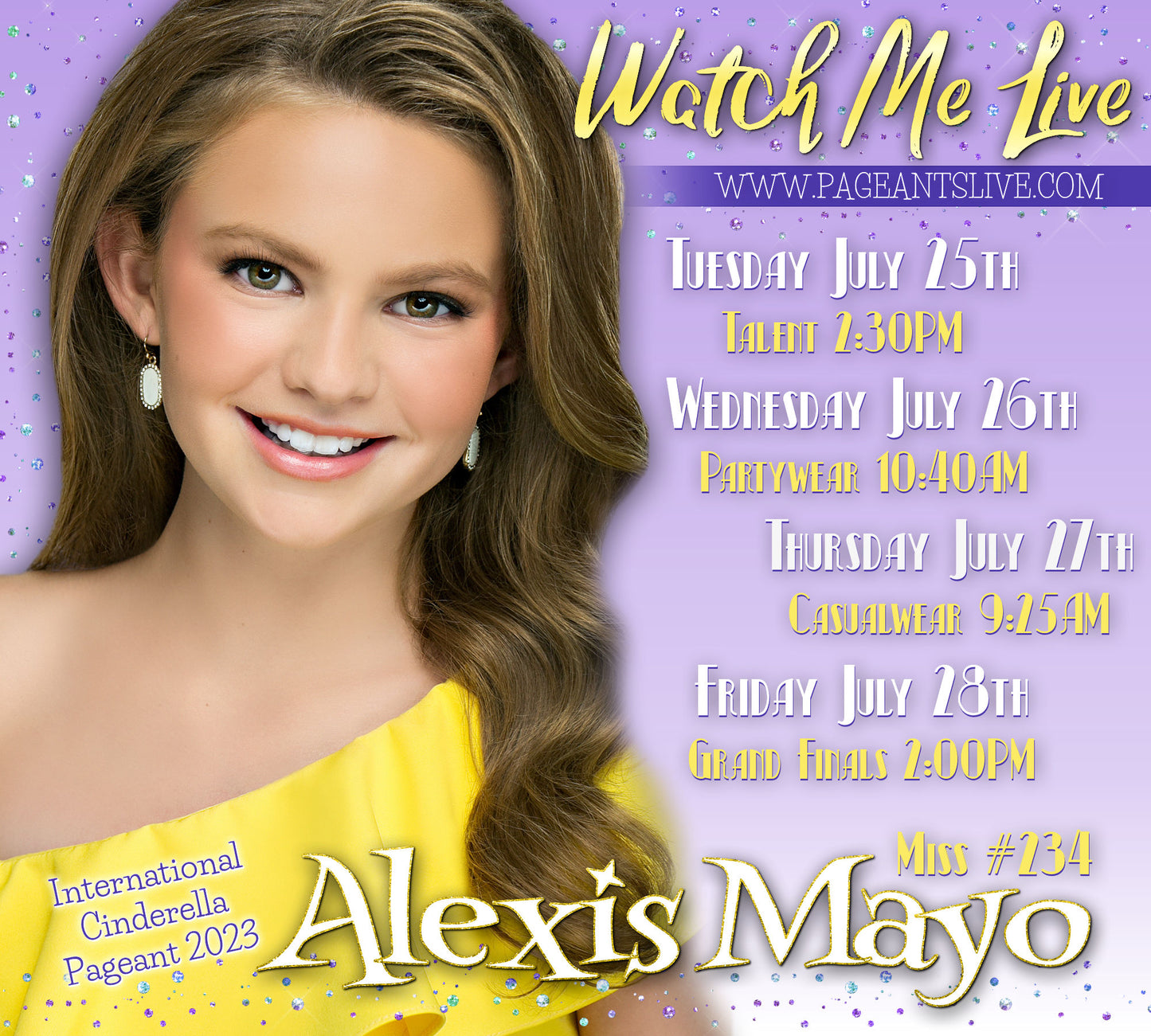 Pageant Schedule Card