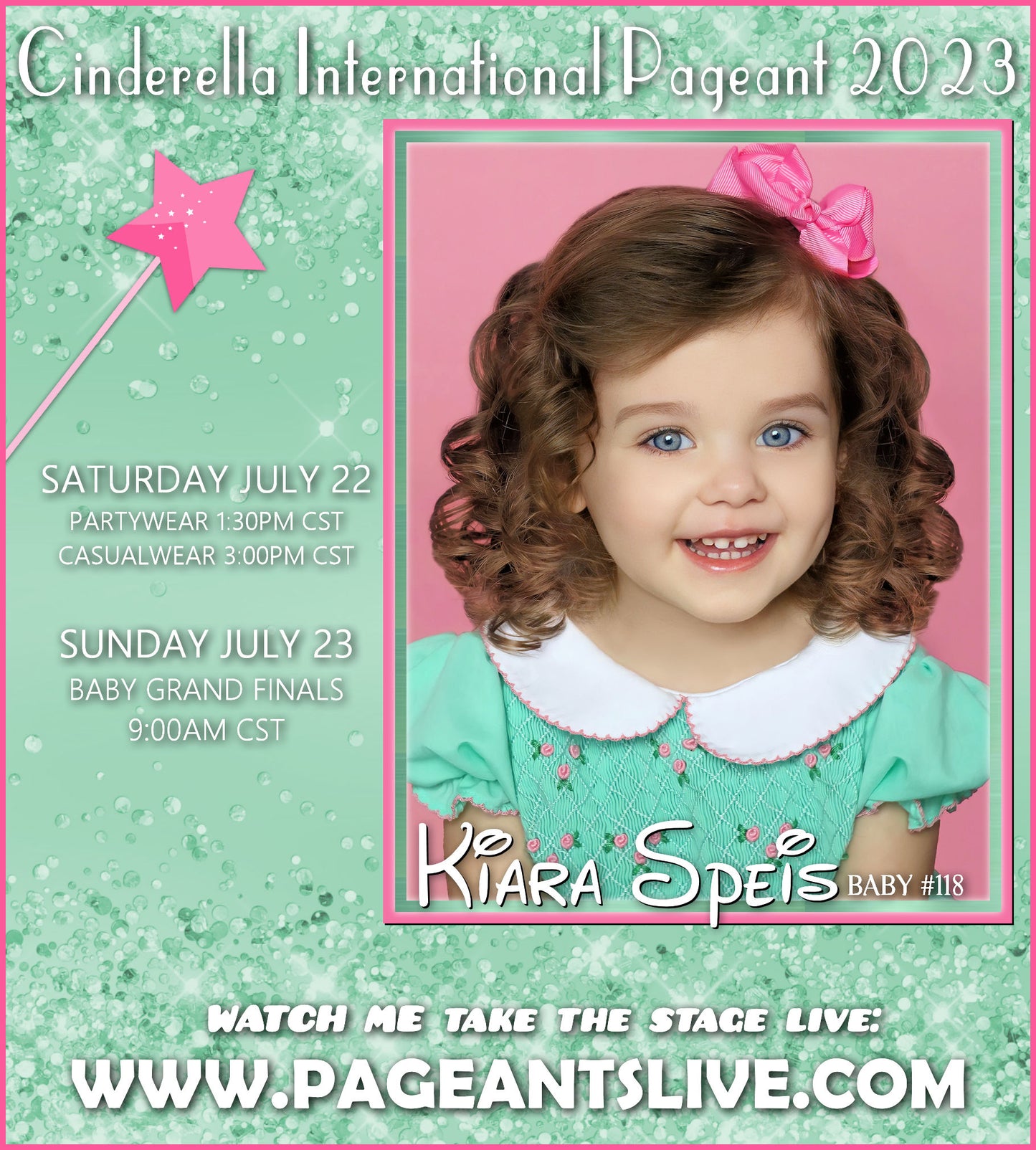 Pageant Schedule Card