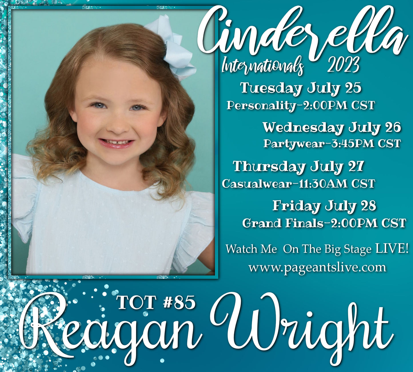 Pageant Schedule Card